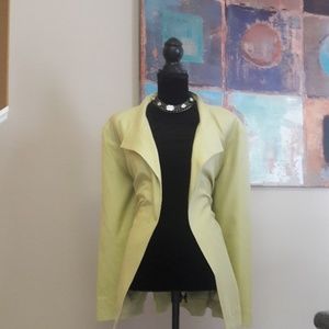 Elana/ Lime Green/ Silk/Open Front Blazer/ Jacket